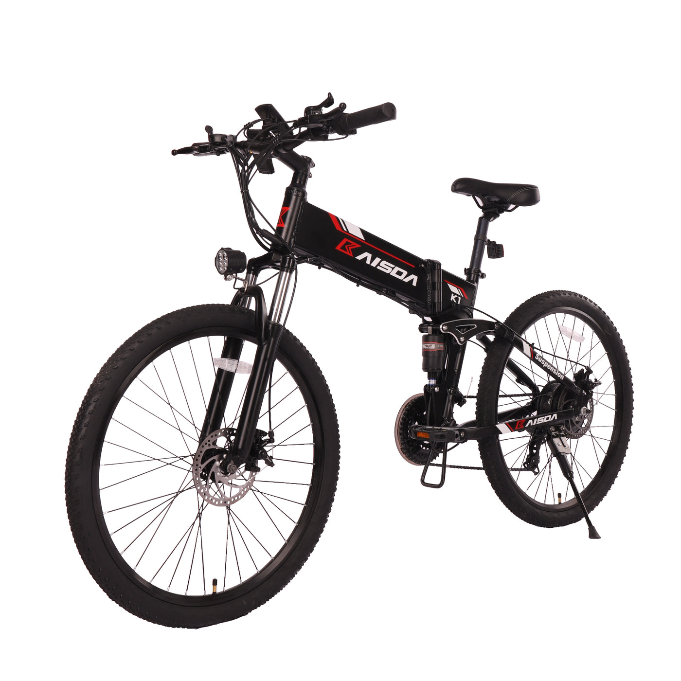 KAISDA K1 26 Inch Folding E-Bike  48V 500W Electric Moutain Bike, Adult Electric Bicycle with LED Display + Aluminum Pedal, Max Speed 40KM / H