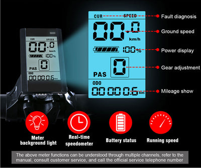 S830 LCD Meter for SAMEBIKE LO26 500W/350W MY-SM26 E-bike