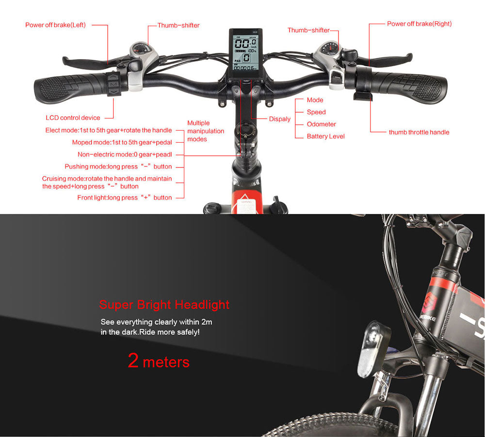 EU Stock Samebike LO26 Moped Electric Bike 350W Smart Folding Bike E-bike