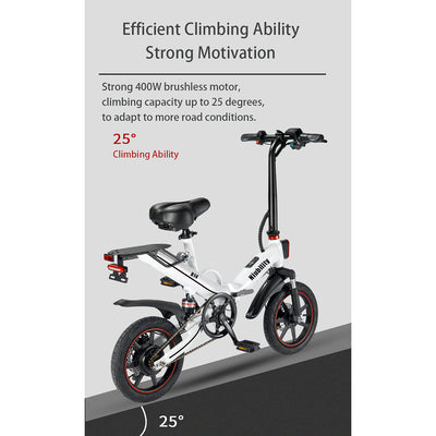 Niubility B14 Folding Electric Bike 14" 400W 15Ah City Bicycle Top Speed 25KM/H, 2Color