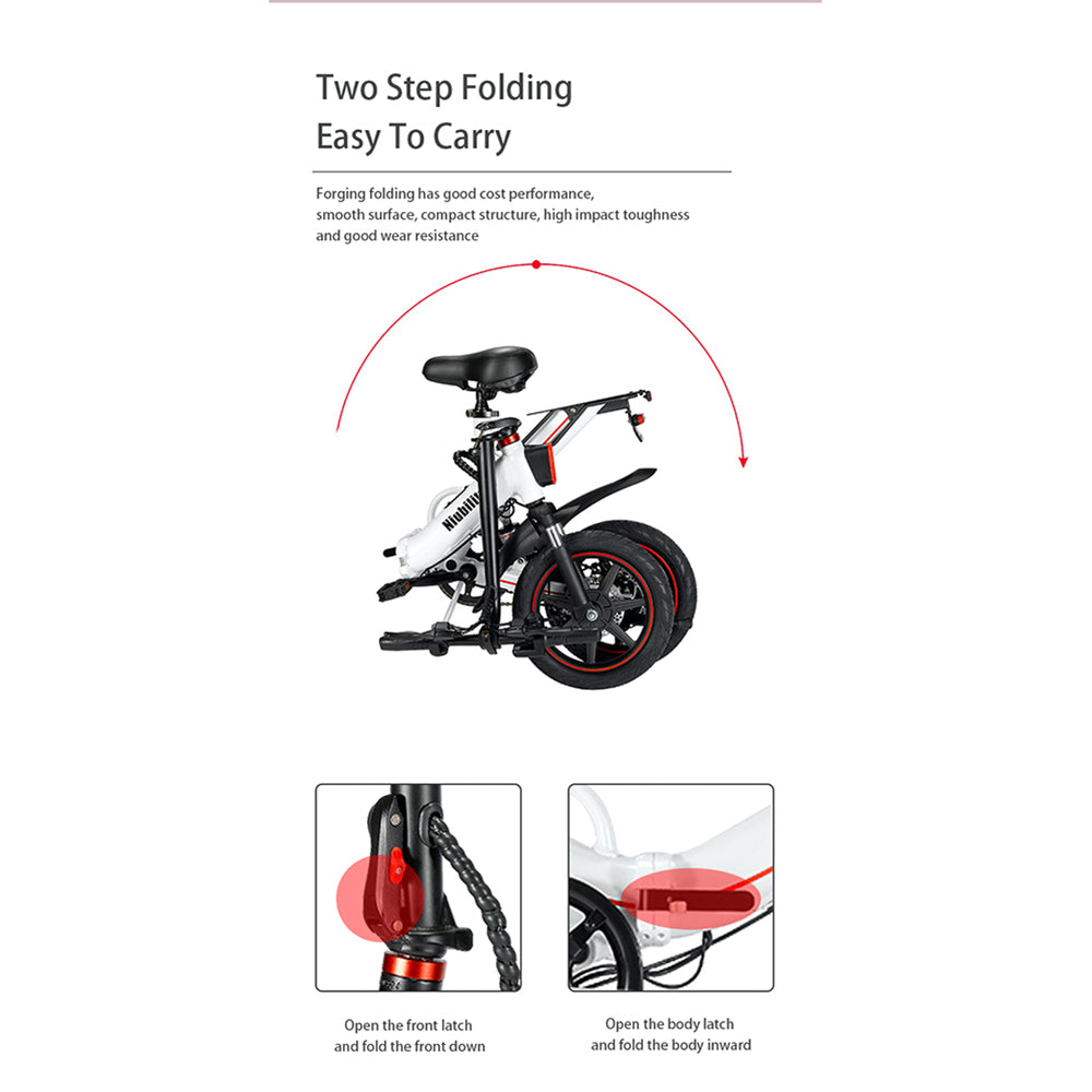 Niubility B14 Folding Electric Bike 14" 400W 15Ah City Bicycle Top Speed 25KM/H, 2Color