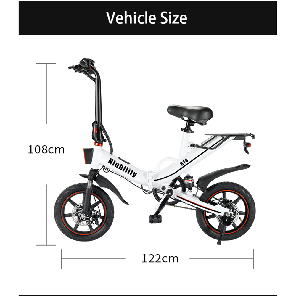 Niubility B14 Folding Electric Bike 14" 400W 15Ah City Bicycle Top Speed 25KM/H, 2Color