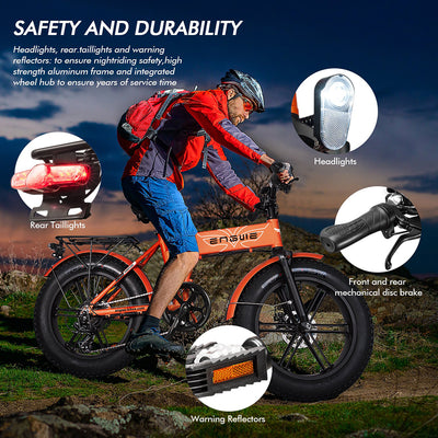 ENGWE EP2 PRO Smart Electric Bike 20Inch Fat Tire Snow Bike 750W Folding MBT Bike 48V 12.8Ah Lithium Battery Max Speed 45KM/H 3Color