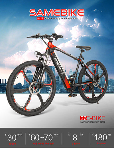 SAMEBIKE SH26 electric bike 26 inch e-bike mountain bike city bike 350W 30km/h