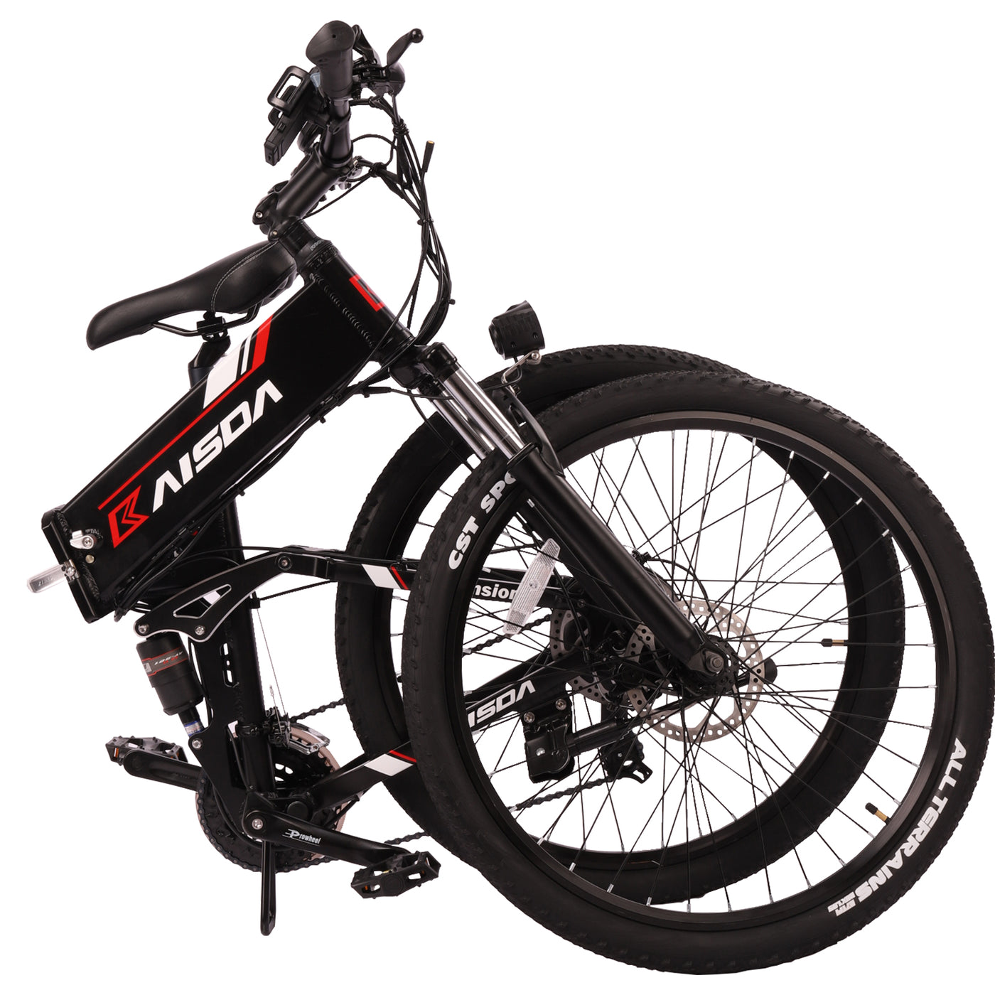 KAISDA K1 26 Inch Folding E-Bike  48V 500W Electric Moutain Bike, Adult Electric Bicycle with LED Display + Aluminum Pedal, Max Speed 40KM / H