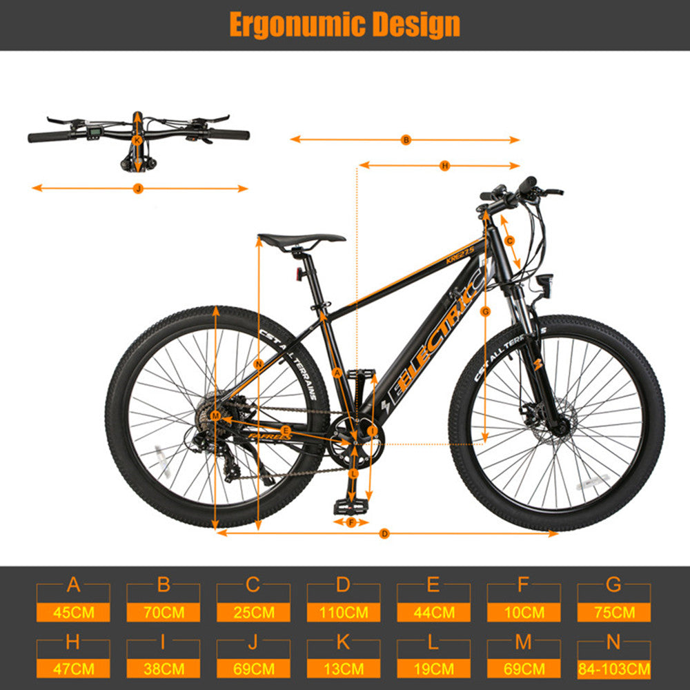 FAFREES 27.5 Inch Adult Electric Bicycle, Electric Mountain Bike with 250W Motor, Top Speed 25km / h