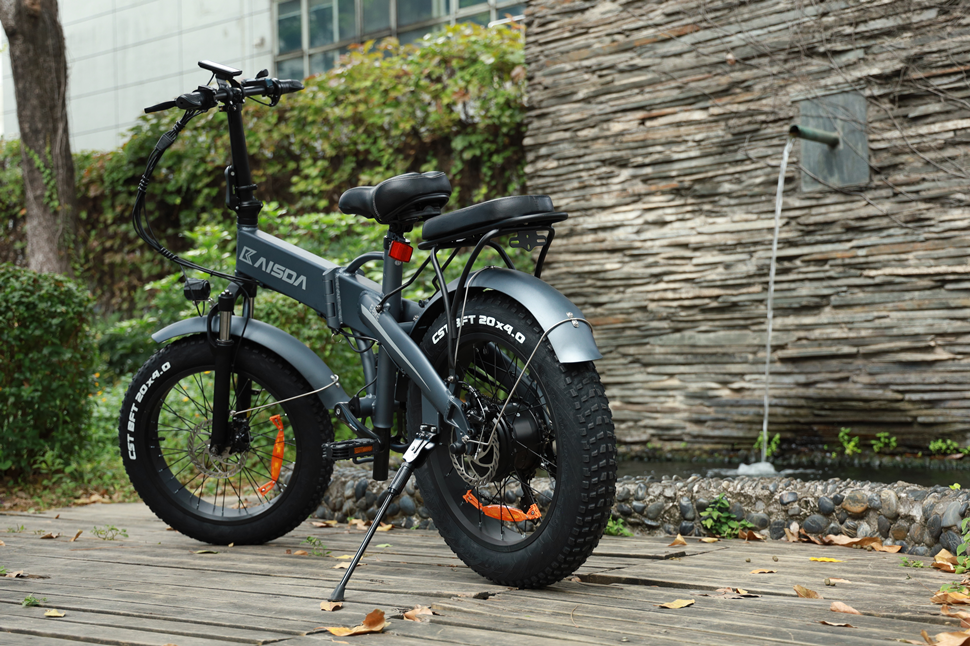 KAISDA K2 20 Inch Folding Electric Bicycle 48V 500W Super Bright Headlights Electric Bicycle 4 Inch Wide Tire with LCD Instrument + Aluminum Pedals