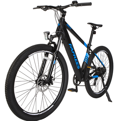 Electric Mountain Bikes for Adults 27.5'' FAFREES KRE27.5 Electric Bicycle 250W with 10Ah Removable Lithium Battery Moped Cycle, Professional 7-Speed Gears Black-Bleu