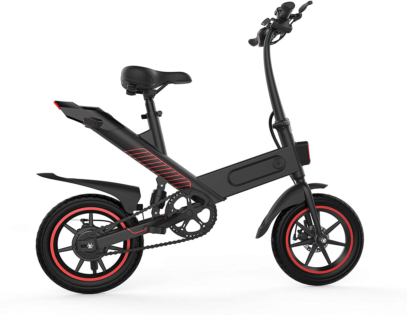 Folding Electric Bicycle with Pedals, 14 Inch Adult Electric Bikes 350W Brushless Motor, 36v / 10AH / 25km, IP54